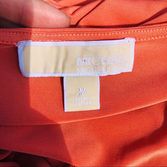 ❤️ Coral Drappy Blouse by Michael Kors Size Medium - Picture 4 of 6